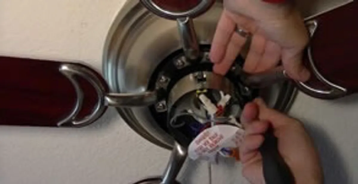 Ceiling fan installation with electrical wiring and mounting by professional electrician in Arlington, TX