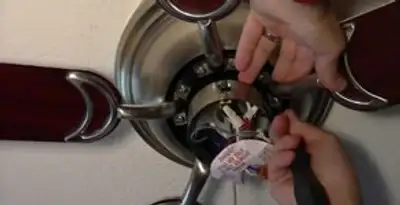 Ceiling fan installation with electrical wiring and mounting by professional electrician in Arlington, TX