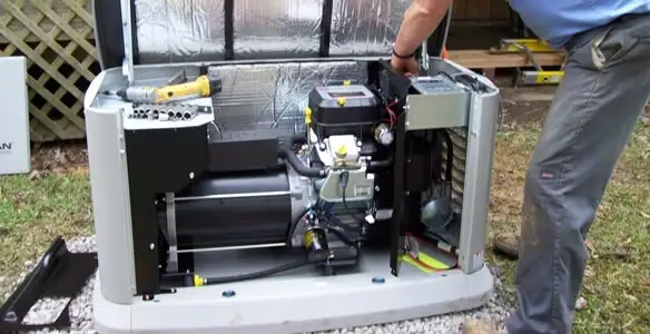generator installation service showing technician connecting and configuring generator components in Arlington, TX