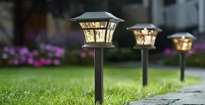 landscape lighting installation services with professionally installed pathway lights in Arlington, TX